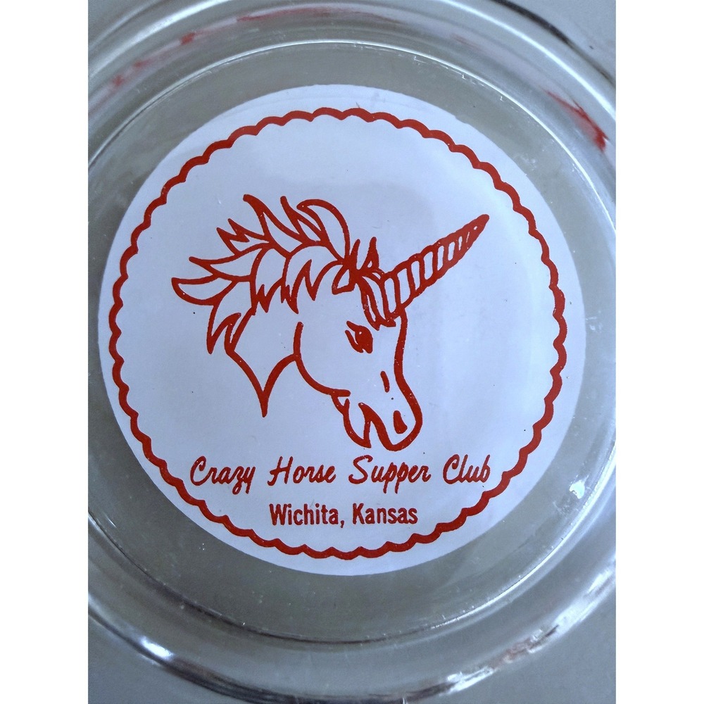 Vintage Crazy Horse Supper Club Unicorn Ashtray Wichita, KS 1960s-70s